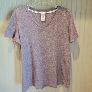 Victorias Secret PINK Gray V-neck Tshirt Sleepwear Size Medium